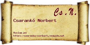 Csarankó Norbert névjegykártya