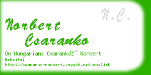 norbert csaranko business card